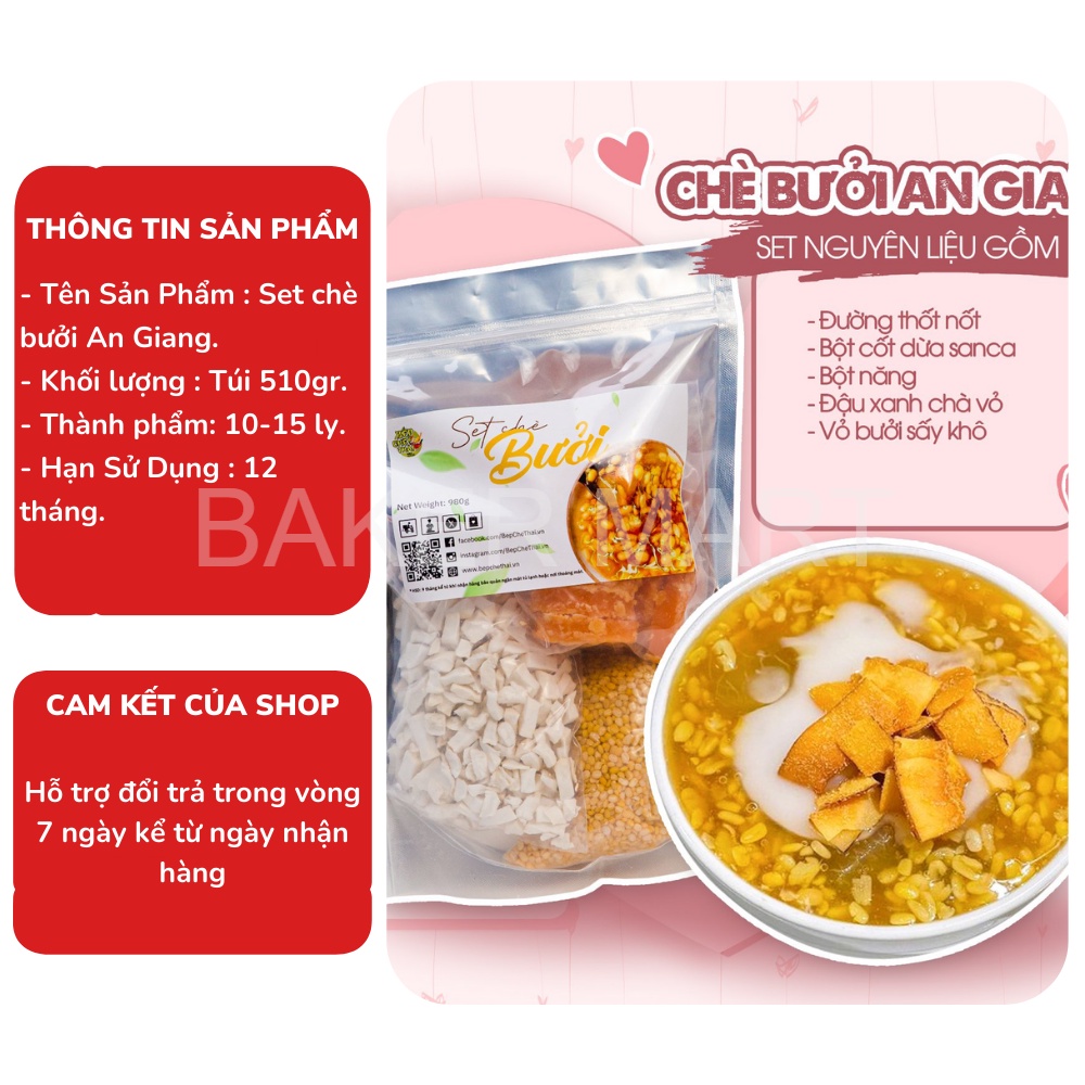 Set Chè Bưởi An Giang - Nguyên liệu làm bánh Baker Mart