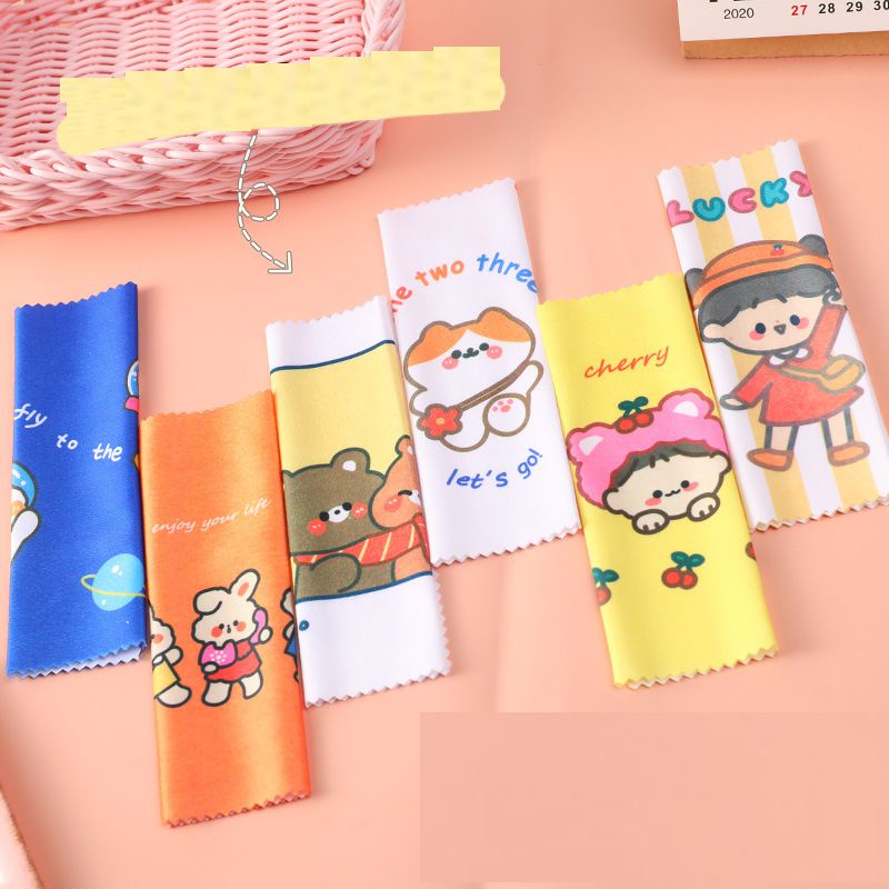 <Video Review> Khăn Lau Mắt Kính Lau Điện Thoại Đa Năng Hình Gấu Hoạt Hình Dễ Thương Phong Cách Hàn Quốc Chùi Khô D021