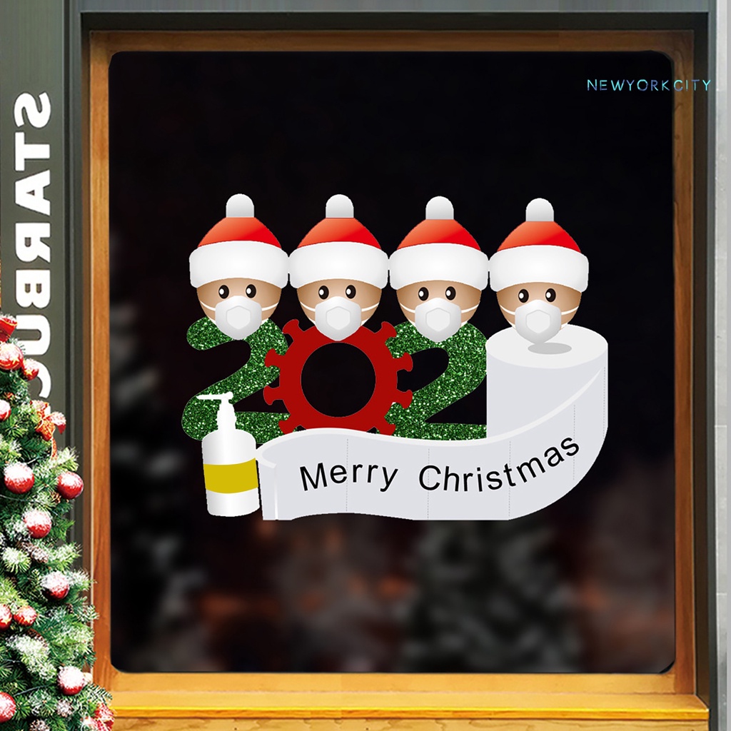 Sticker PVC Dán Tường Chống Thấm Nước Họa Tiết Giáng Sinh Dễ Thương Bắt Mắt