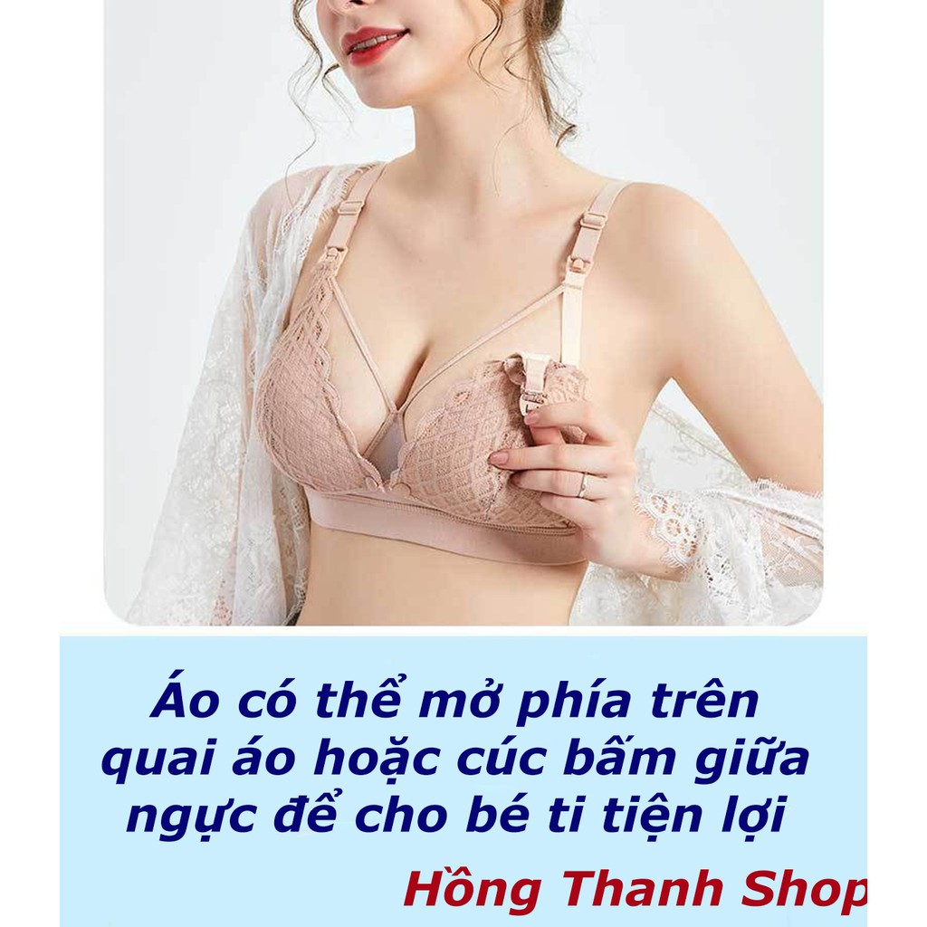 Áo lót bầu và cho con bú không gọng, ren quyến rũ, gom ngực gọn gàng, thoáng mát