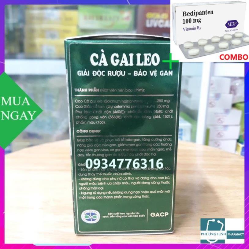 Combo Bedipanten 100mg +  Cà Gai Leo Tuệ Linh - Giải Độc Gan, Giải Rượu- Hộp 60 viên