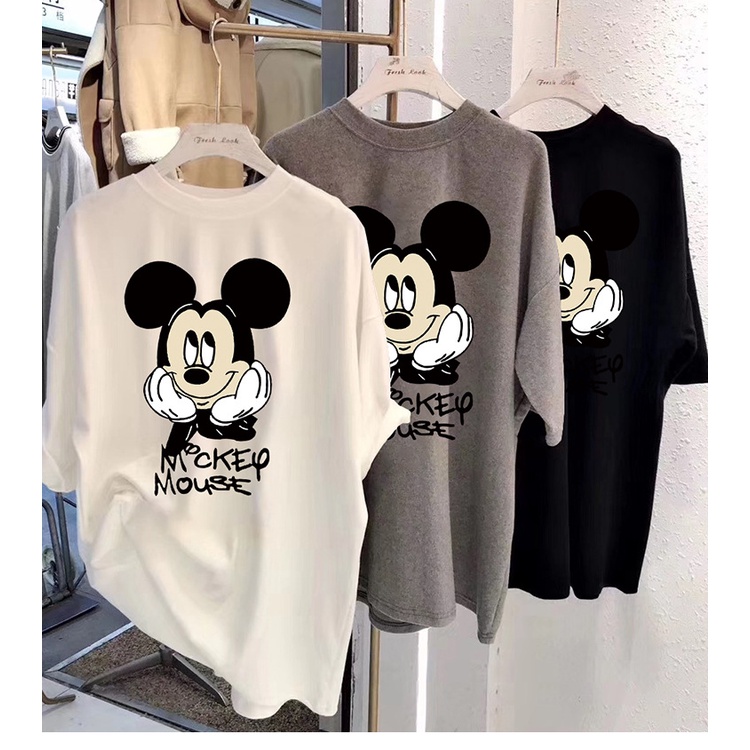 Áo Thun Tay Ngắn Dáng Rộng In Họa Tiết Hoạt Hình Phong Cách Harajuku Hàn Quốc Thời Trang Mùa Hè Cho Nữ