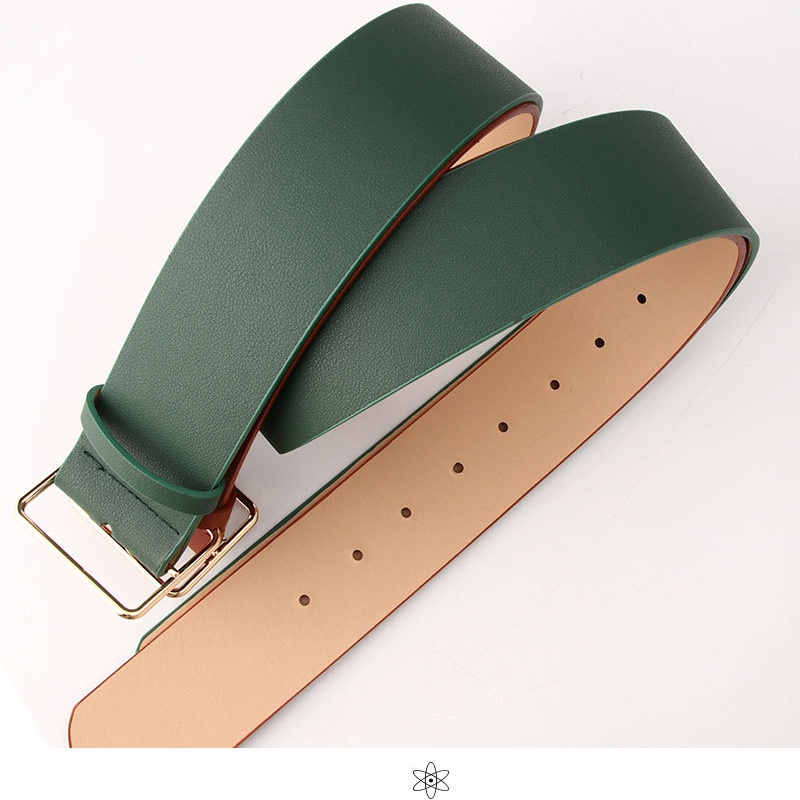 SmileFairyCC【COD &amp; Hàng Có Sẵn】Thắt Lưng Da Khóa Vuông Kim Loại Thời Trang Cho Nữ