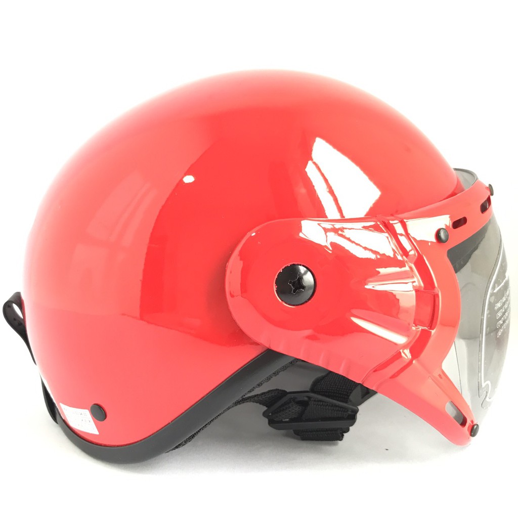 Mũ bảo hiểm nửa đầu có kính - Siêu đẹp - V&amp;S Helmet - VS105K - đỏ bóng