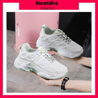 Giày thể thao nữ phối lưới độn đế sóng tag fashion free ship g21