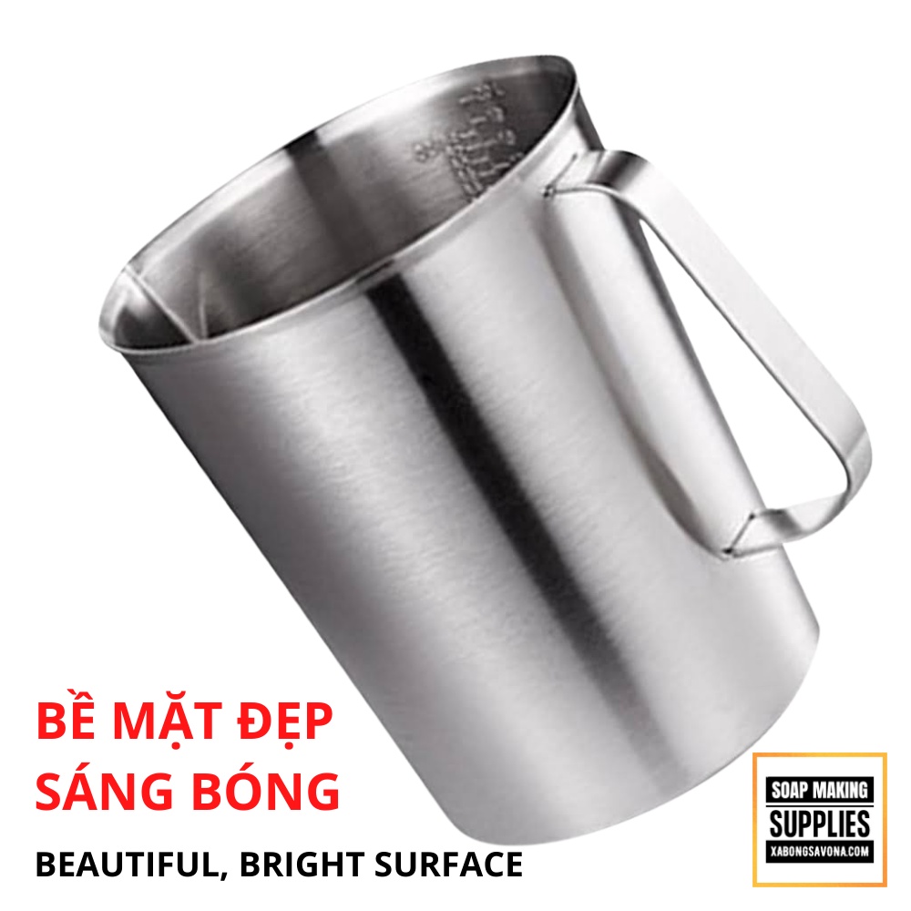 CA ĐONG 2L INOX 304 THÉP KHÔNG GỈ - CA ĐONG CHỊU NHIỆT CAO - HB-304 THICK STAINLESS STEEL MEASURING CUP SCALE