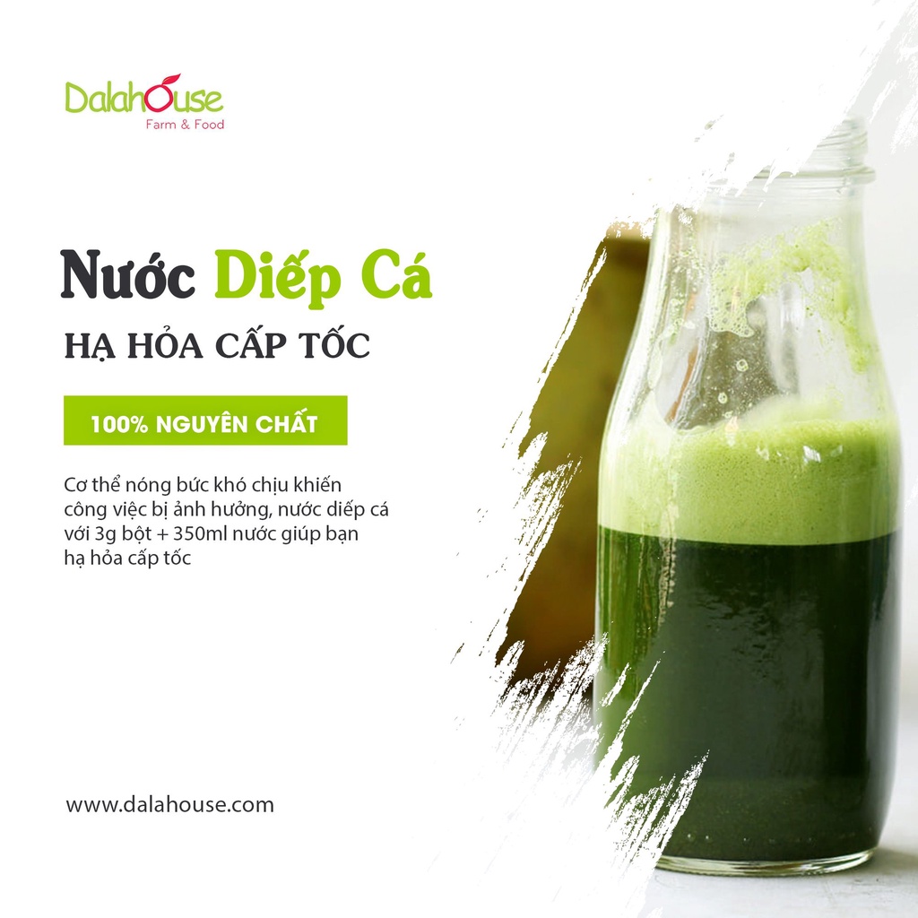 Bột rau diếp cá Dalahouse 120g nguyên chất hữu cơ, công nghệ sấy lạnh Châu Âu