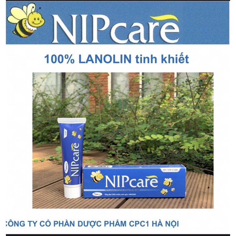 Kem bôi bôi hăm, khô da, chàm.. cho bé , nứt đầu ti, nứt cổ gà cho mẹ, Nipcare-100% chiết xuất từ mỡ cừu Úc(25G)