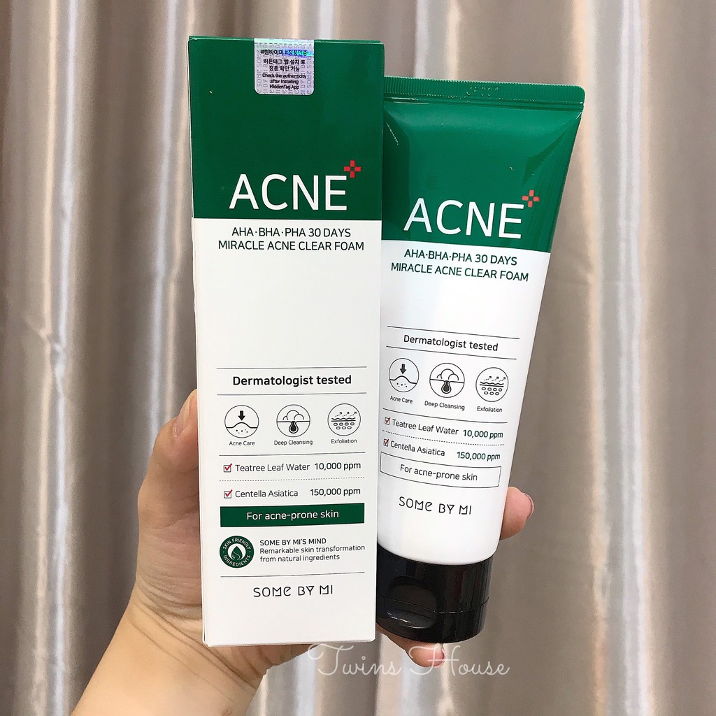 Sữa Rửa Mặt Làm Giảm, Ngăn Ngừa Mụn Some By Mi AHA-BHA-PHA 30 Days Miracle Acne Clear Foam 100ml fullsize