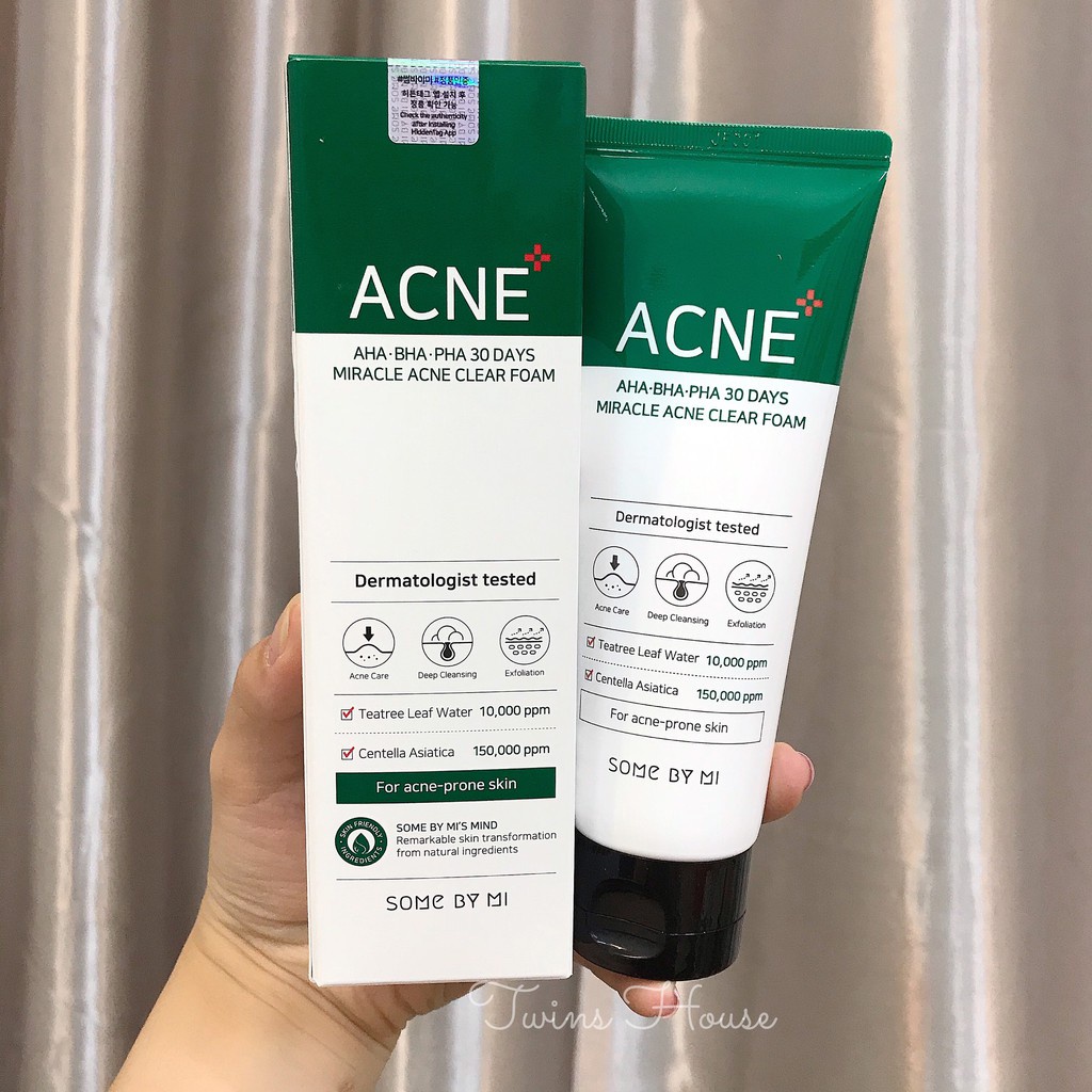 Sữa Rửa Mặt Some By Mi Acne AHA-BHA-PHA 30 Days Miracle Clear Foam 100ml chính hãng