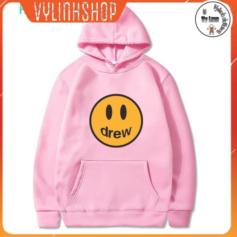 Áo hoodie nam nữ VYLINHSHOP áo nỉ có mũ dây kéo form rộng unisex Drew oversize  phong cách ulzzang 2 màu đen trắng