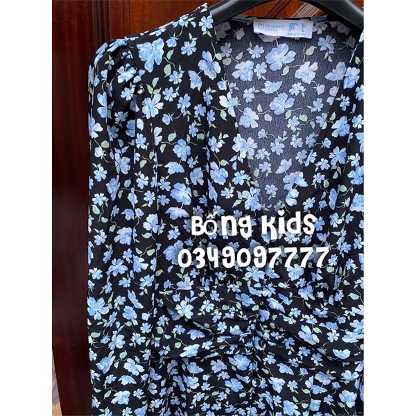 Váy Nữ Hoa Xanh Đen PR