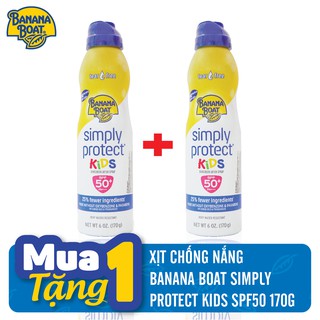 Combo 2 Chai Xịt Chống Nắng Banana Boat SIMPLY PROTECT KIDS SPF50 170G
