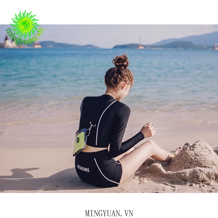 Korean Áo tắm nữ chống nắng dài tay hai mảnh