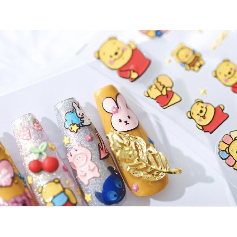 Sticker gấu pooh cute lụa ,5D new 2021