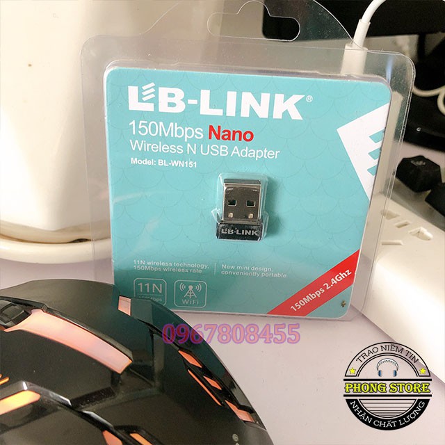 USB bắt wifi cho pc LB-Link WN151 | thu sóng wifi cho máy tính để bàn, láp tốp không cần cài đặt