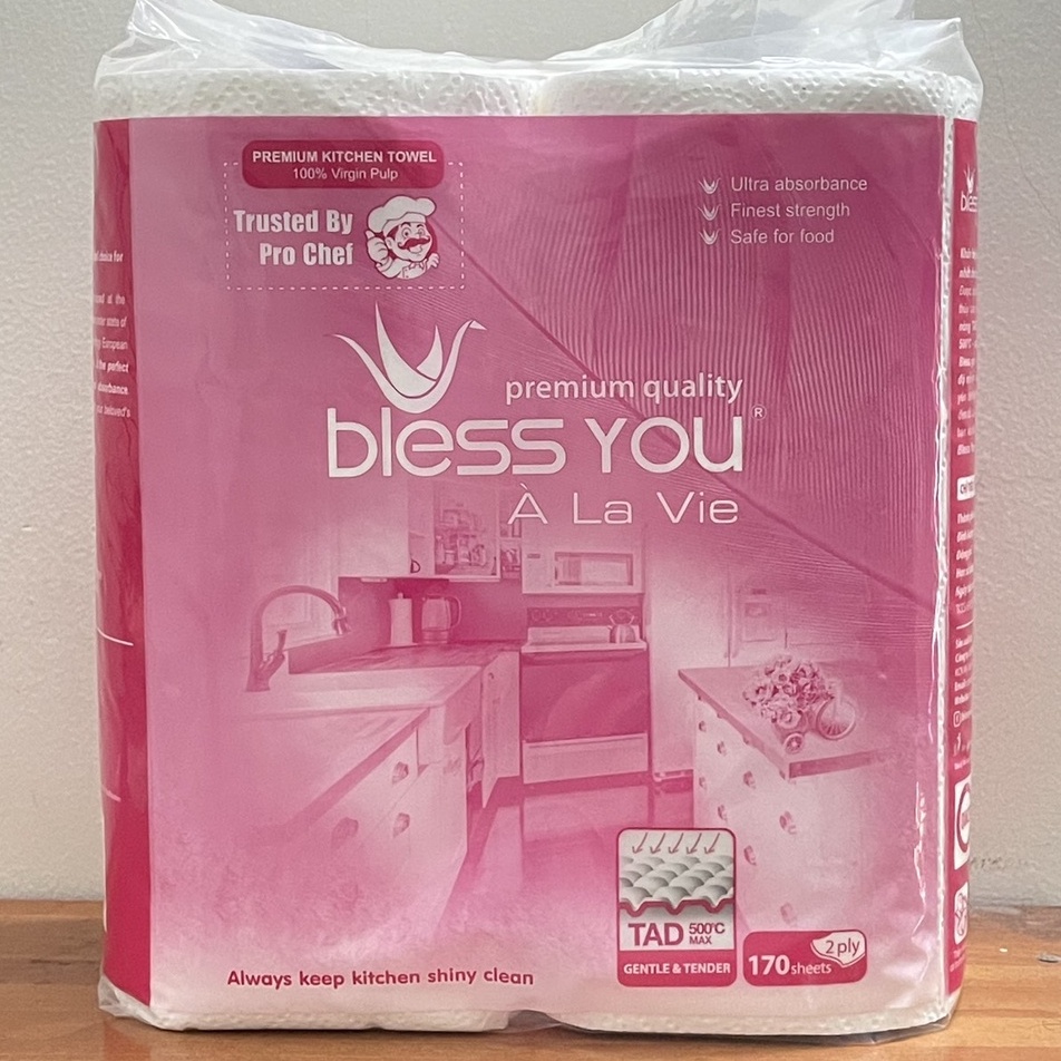 Giấy Lau Bếp Bless You À La Vie 2 Lớp 170 Tờ ( 2 cuộn)