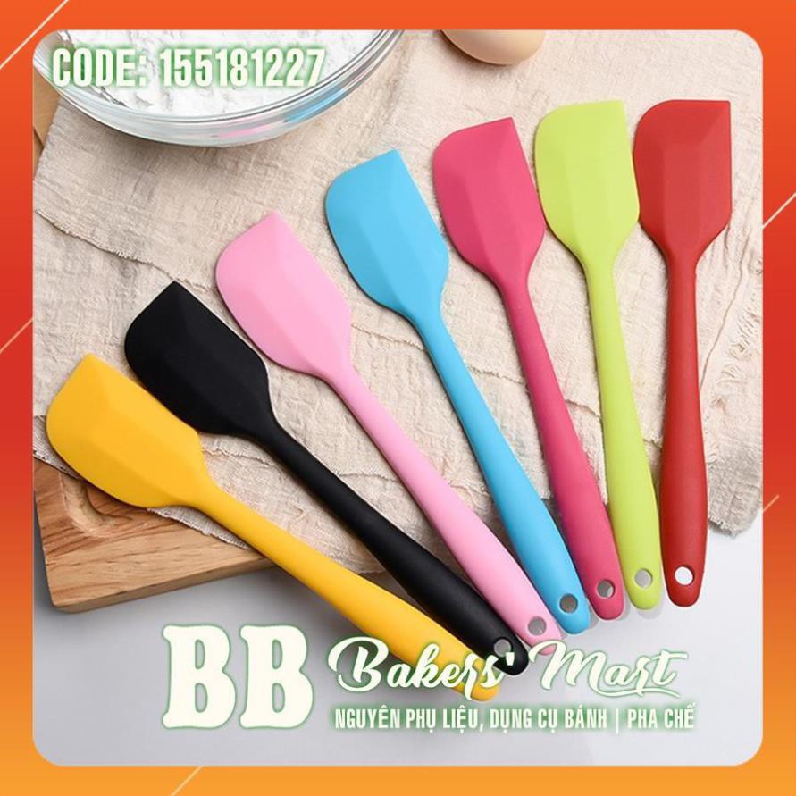 1 MÀU LỚN 28cm - CÂY PHỚI VÉT Spatula dẹt trộn bột silicone đúc liền 1 MÀU (GIAO MÀU SẮC NGẪU NHIÊN)