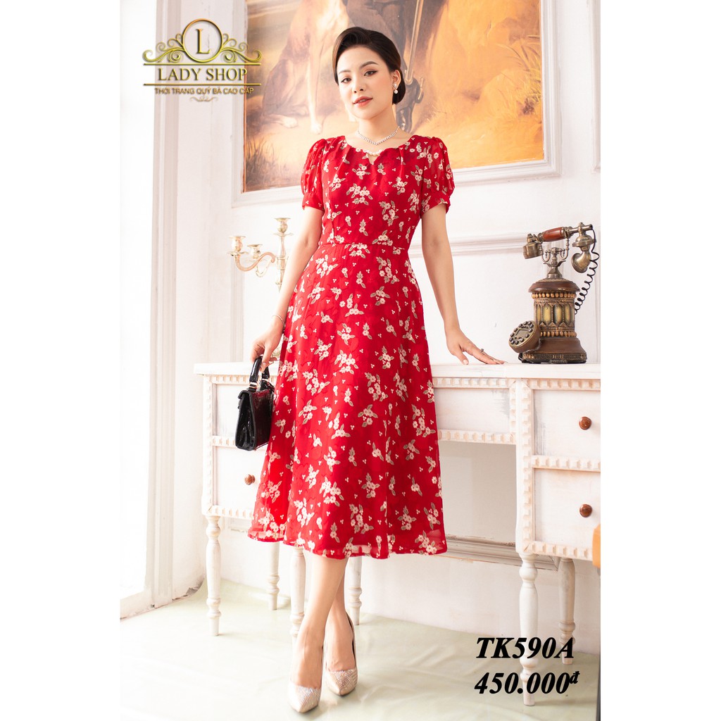 Đầm trung niên váy thiết kế thời trang cao cấp Ladyshop TK590 | BigBuy360 - bigbuy360.vn