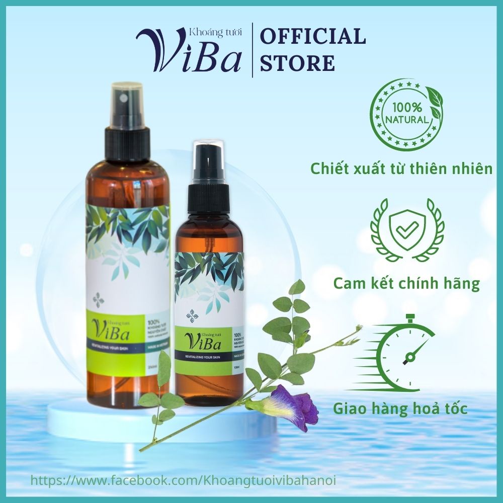 Xịt khoáng toner dưỡng da ẩm mượt mịn màng chính hãng khoáng tươi viba