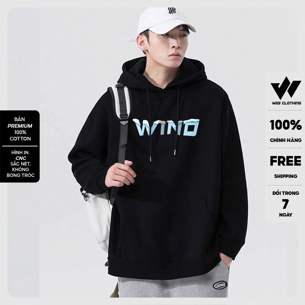 Áo hoodie form rộng WIIS bản Premium unisex nỉ bông WINTER thời trang nam nữ oversize ulzzang