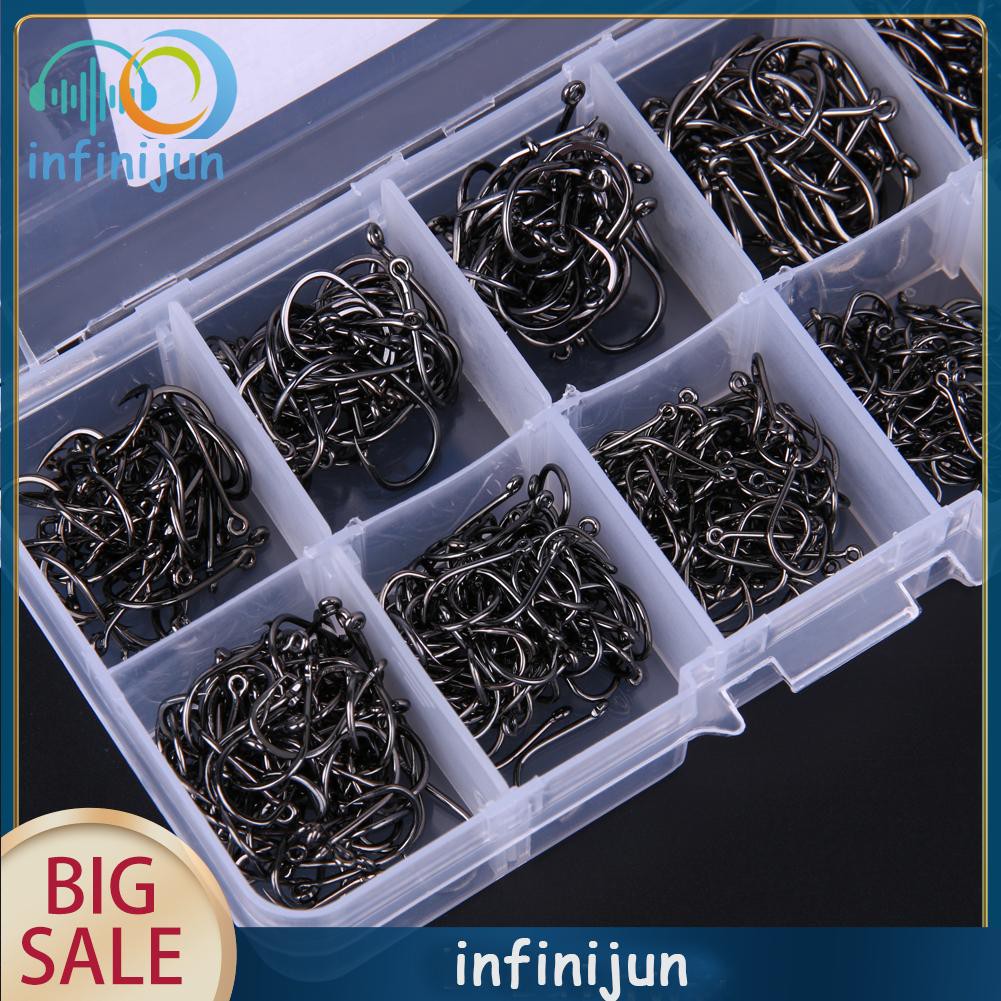200-600 móc câu cá có lỗ cài bằng thép carbon tiện lợi chất lượng cao