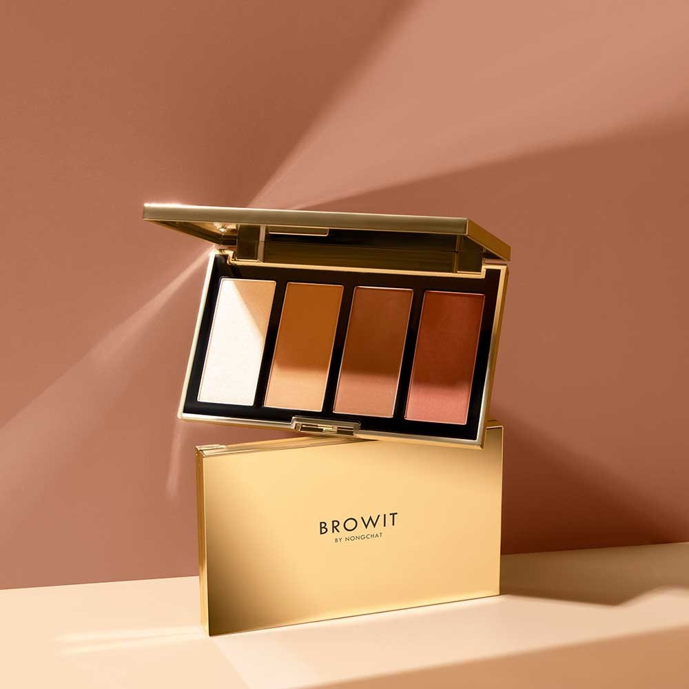 Bộ phấn make up chuyên nghiệp dành cho mắt và tạo sáng cho mặt Browit By Nongchat Highlight and Contour Pro Palette