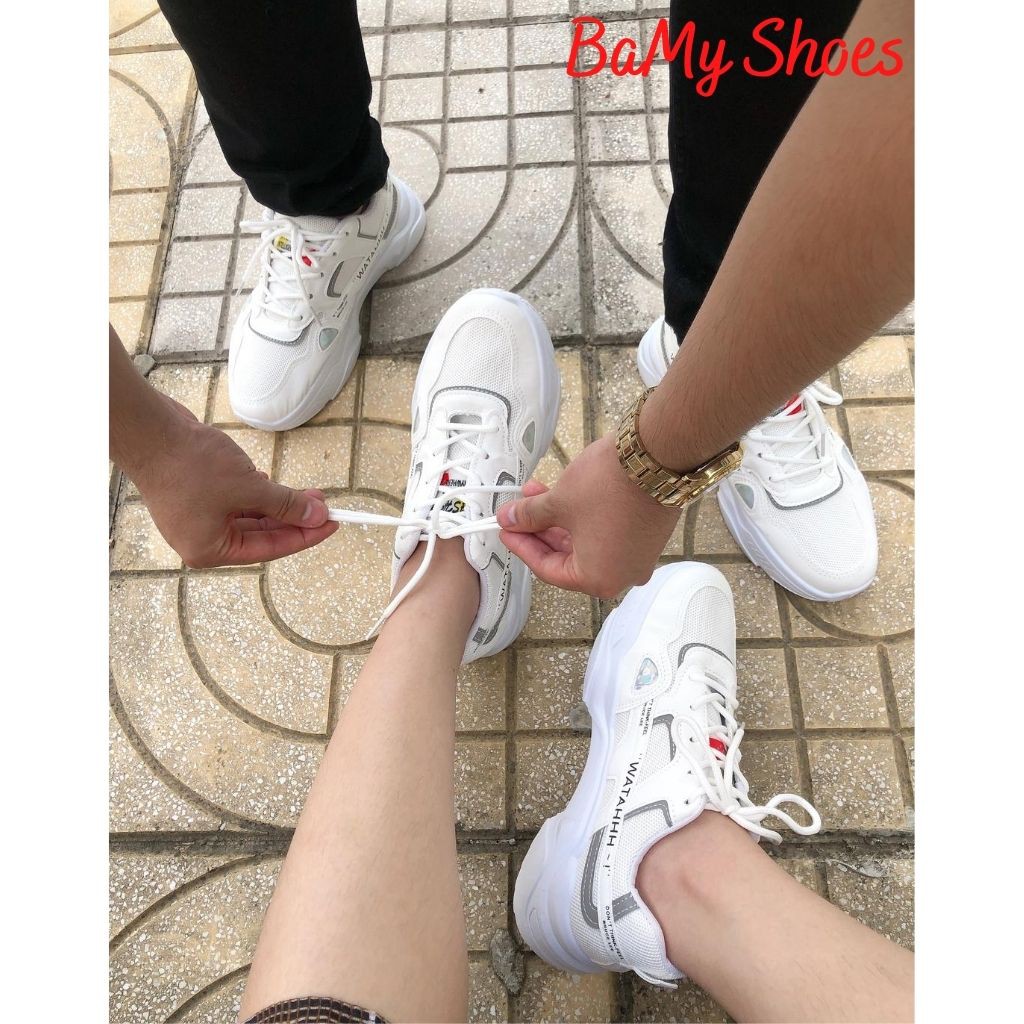 Giày Thể Thao Sneaker WATAHHH Trắng Free Ship Giày Tăng Chiều cao 5cm, Giày Cao cấp