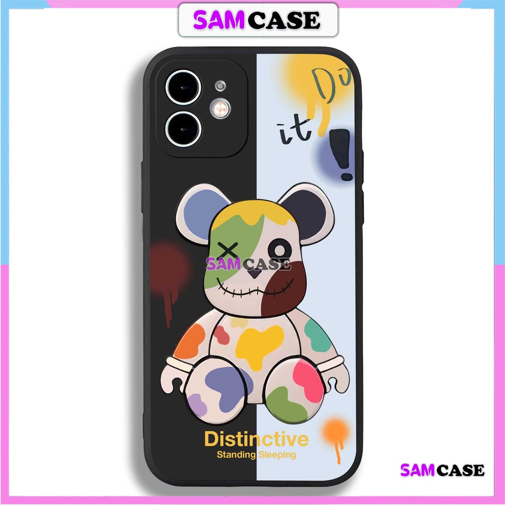 Ốp lưng iPhone Gấu Bear Cutee cạnh viền vuông silicon mềm dẻo cho iphone 6/6s/7/8/X/Xr/XS/XR/11/12/13/14 Pro Plus Max