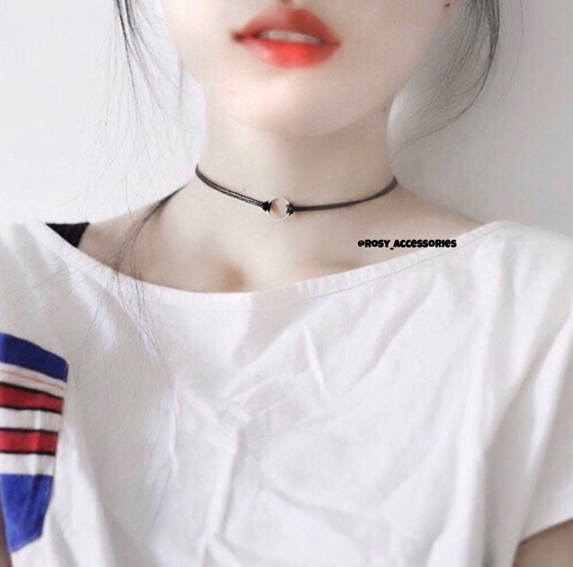 ROSY - CHOKER DA PHỐI MẶT TRÒN MINI (ẢNH THẬT Ở CUỐI!!!!)