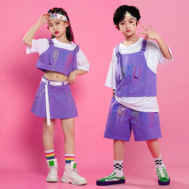 Bộ Trang Phục Nhảy Hip Hop Đường Phố Cao Cấp Thời Trang Mùa Hè Cho Bé Trai Và Gái