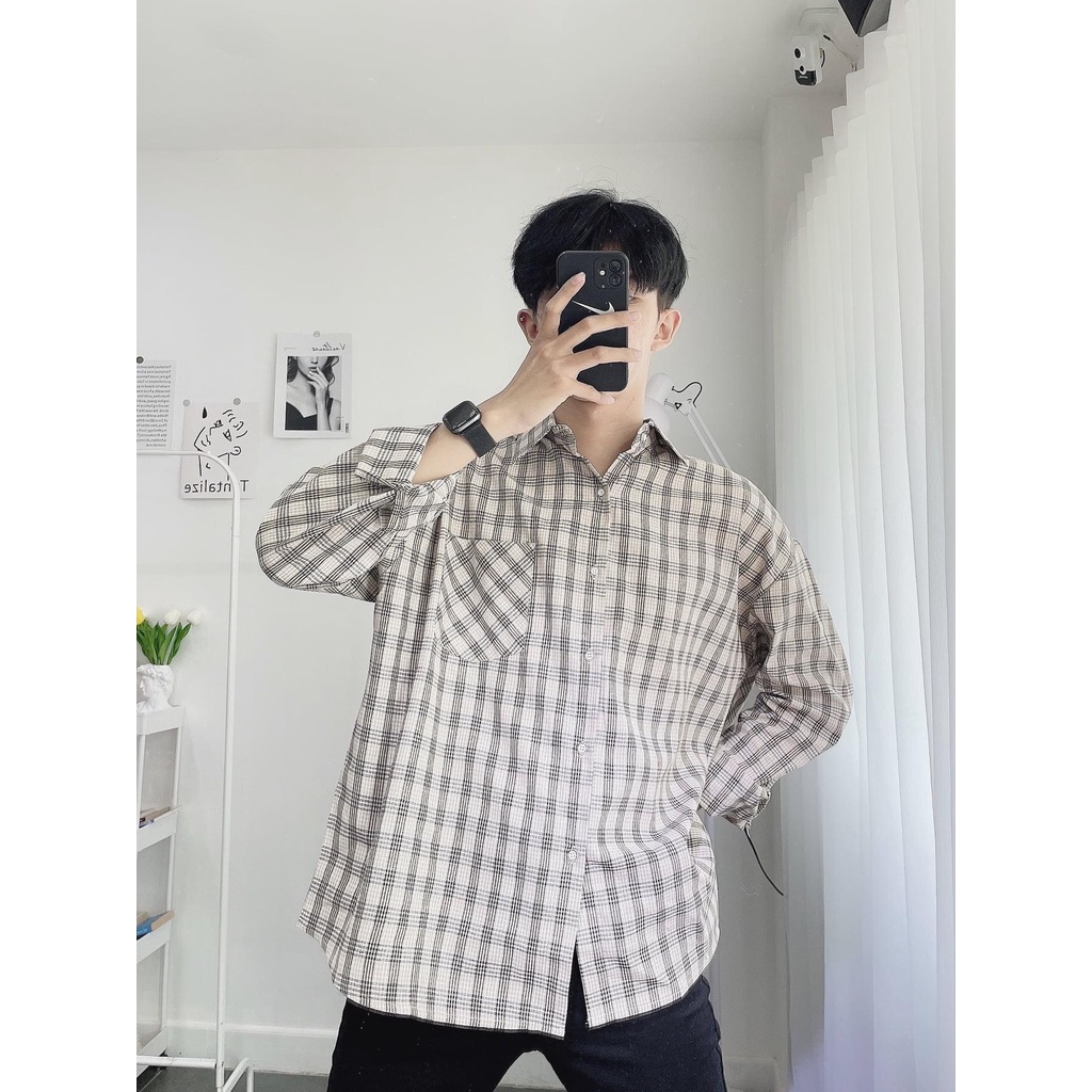 Áo Sơmi Caro Nâu MF12 CHUOTCONG OFFICIAL