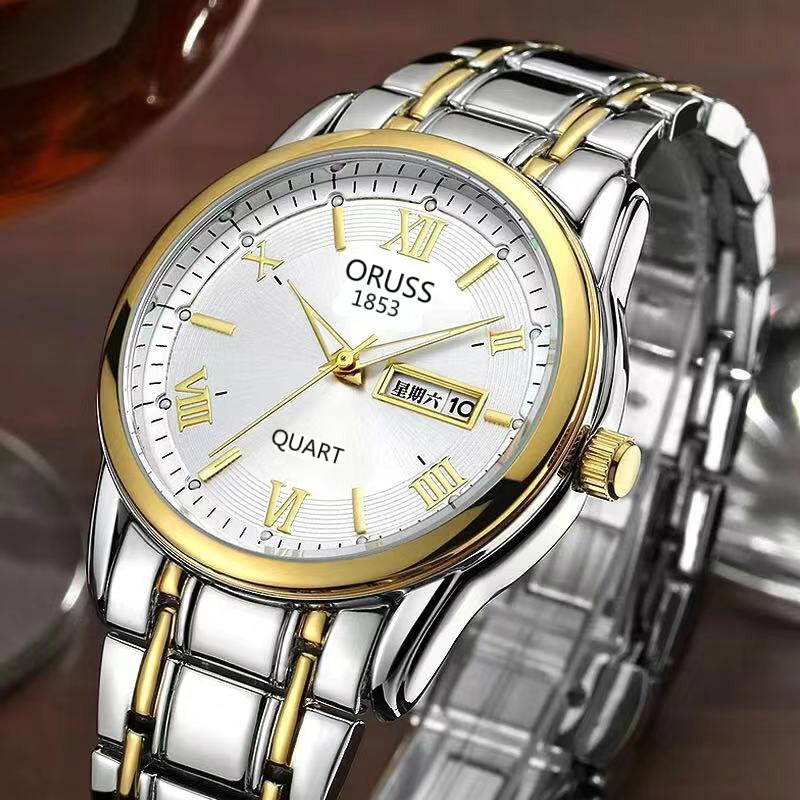 Đồng hồ nam chính hãng, đồng hồ đeo tay nam ORUSS dây kim loại, phong cách doanh nhân, cao cấp, sang trọng