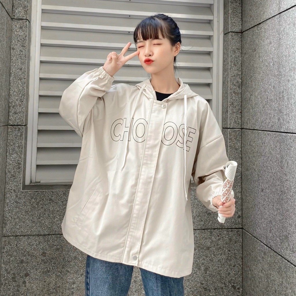 Áo Khoác CHOOSE Form Rộng Vải Kaki Unisex