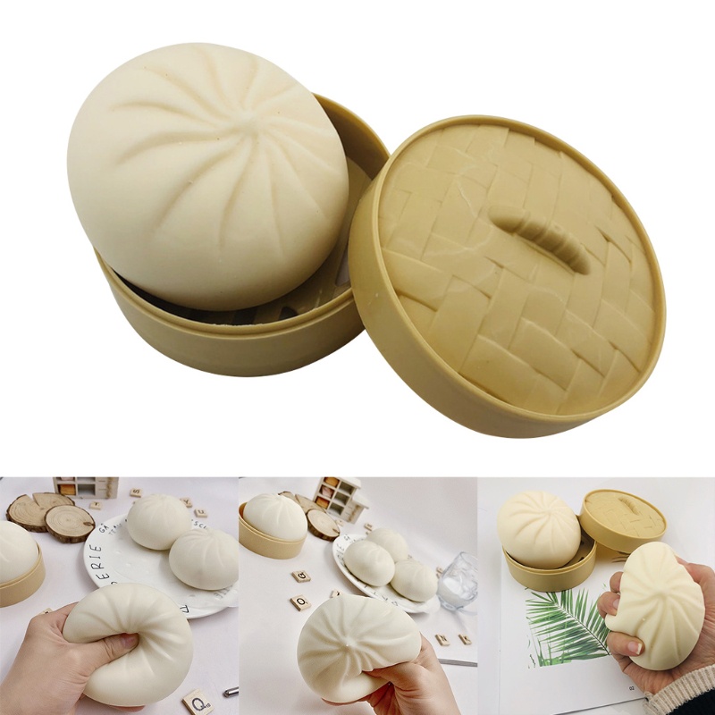 Đồ Chơi Xốp Squishy Giảm Stress Hình Bánh Bao Hấp Dễ Thương Cho Bé