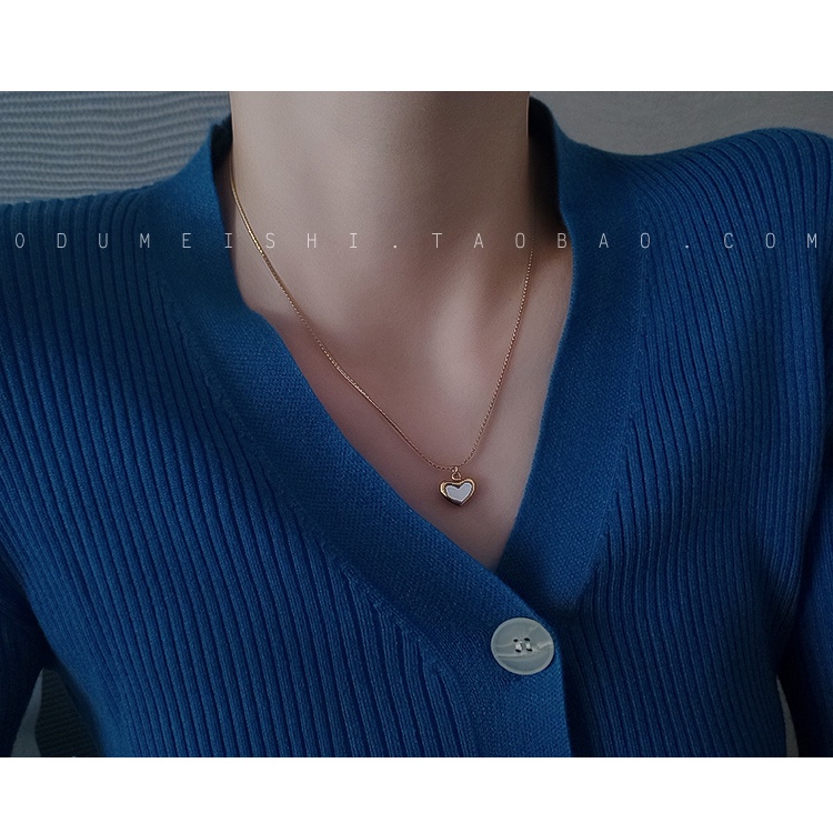 Dây chuyền vòng cổ nữ tim mặt xà cừ X10-307 - CAM KẾT KHÔNG GỈ, KHÔNG BAY MÀU - BẢO HÀNH 12 THÁNG