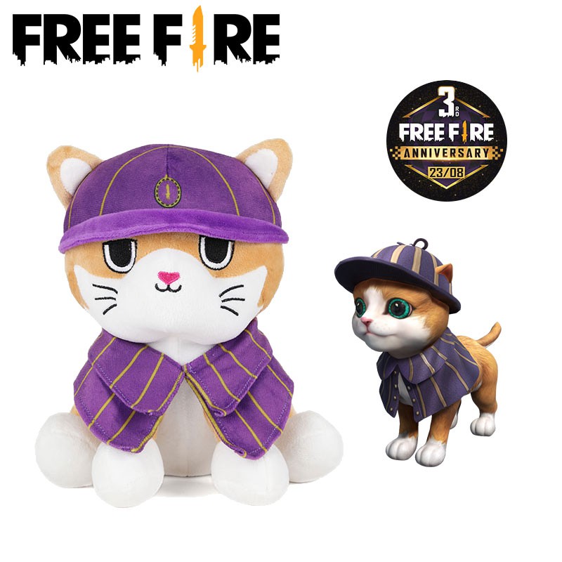 [Mã TOYDEC hoàn 20K xu đơn 50K] Búp bê trợ thủ Kitty màu tím kỷ niệm 3 năm Free Fire