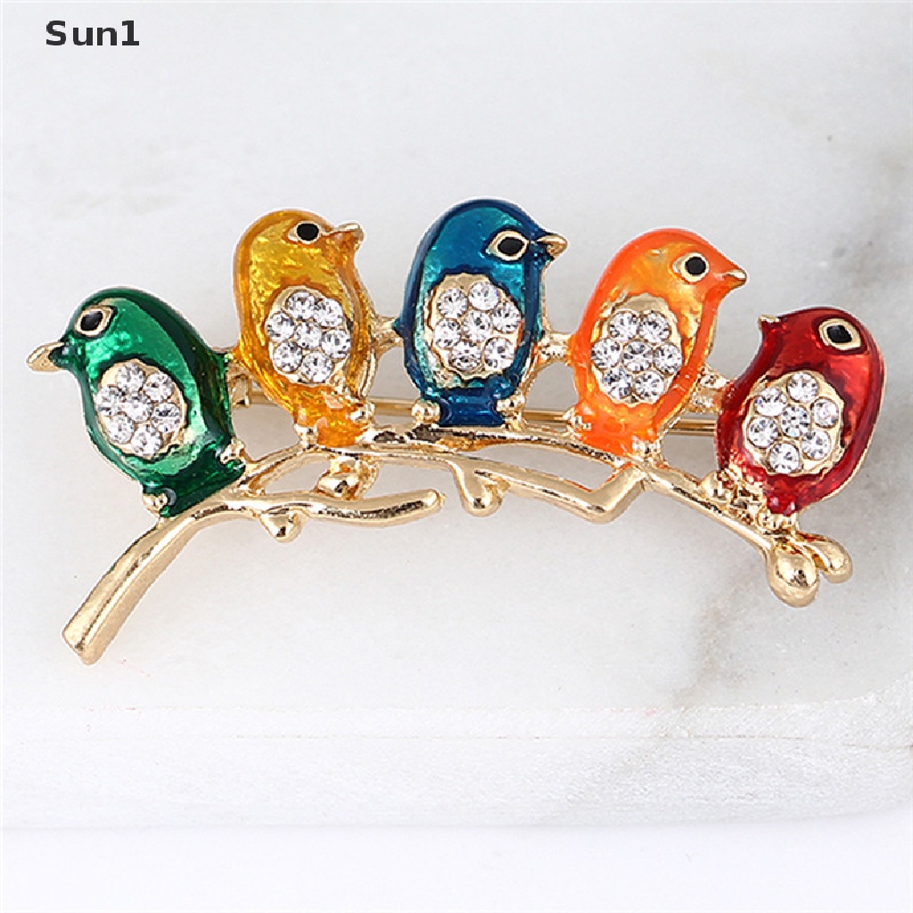 Trâm Cài Áo Hình Chú Chim Tráng Men Đính Đá Pha Lê Thời Trang 1 &gt;