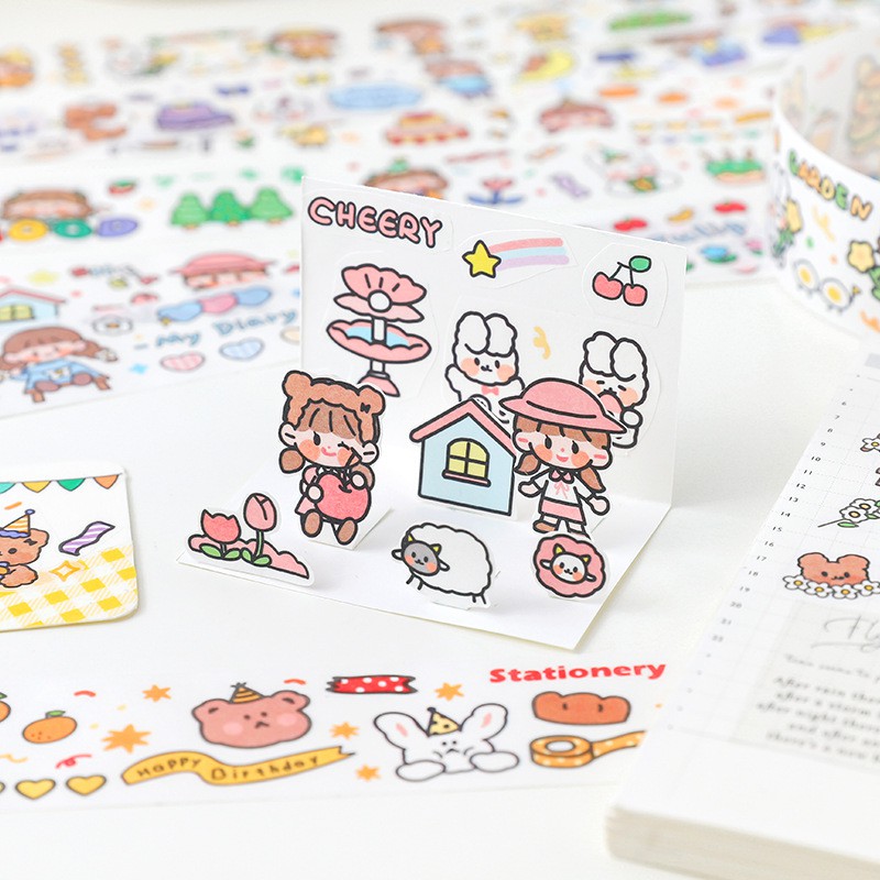 100 sticker cute hình dán dễ thương miếng dán công chúa trang trí sổ planner bullet journal dụng cụ dán  Ricky Girl
