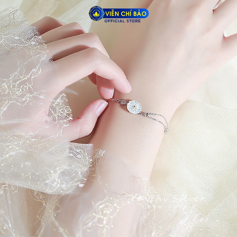 Lắc Tay bạc nữ cúc họa mi chất liệu bạc ý 925 thời trang phụ kiện trang sức Viễn Chí Bảo L400660