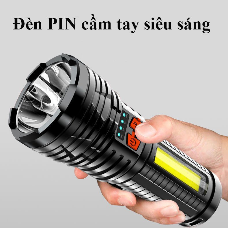 Đèn Pin Cầm Tay, Đèn Pin Siêu Sáng Chiếu Xa, Tích Điện Nhiều Giờ, Chống Nước Siêu Bền LEON OFFICIAL