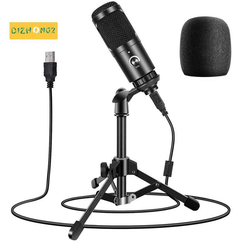 Micro Podcast tụ điện USB 192KHZ với giá đỡ chống sốc và vỏ bọc bọt biển để phát trực tuyến ghi âm giọng hát video