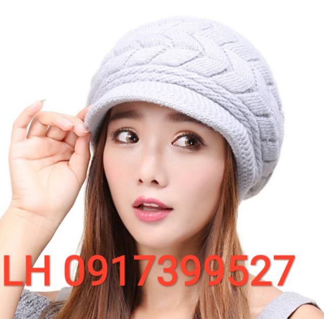 Nón Len nữ mũ Len nữ bere singhi cao cấp thời trang Hàn Quốc