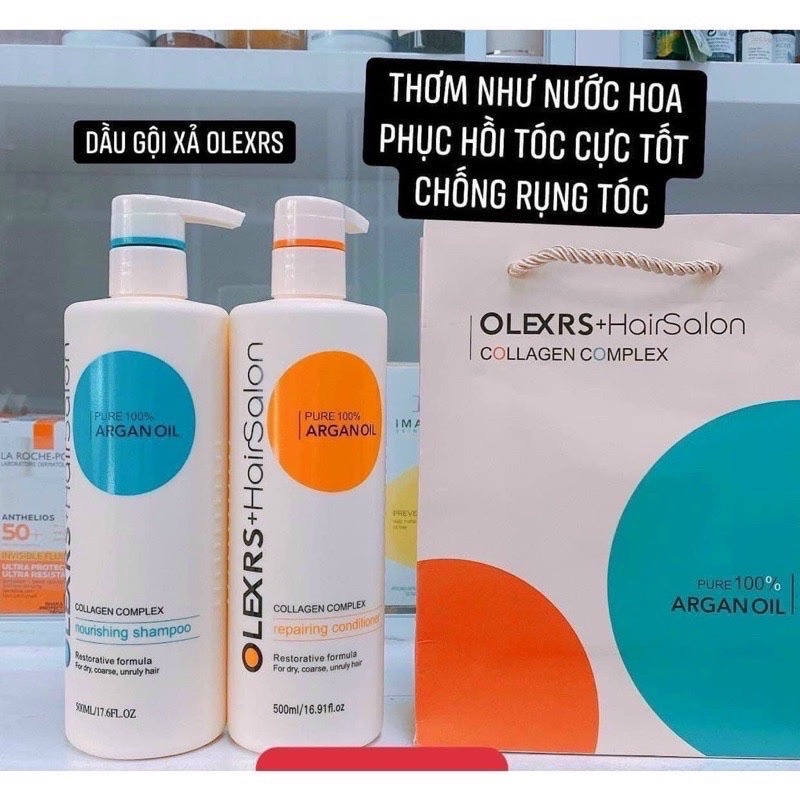 Bộ sản phẩm gội xả và ủ dưỡng tóc Olexrs Hair Salon giảm tóc xơ, tóc hư tổn - CO147