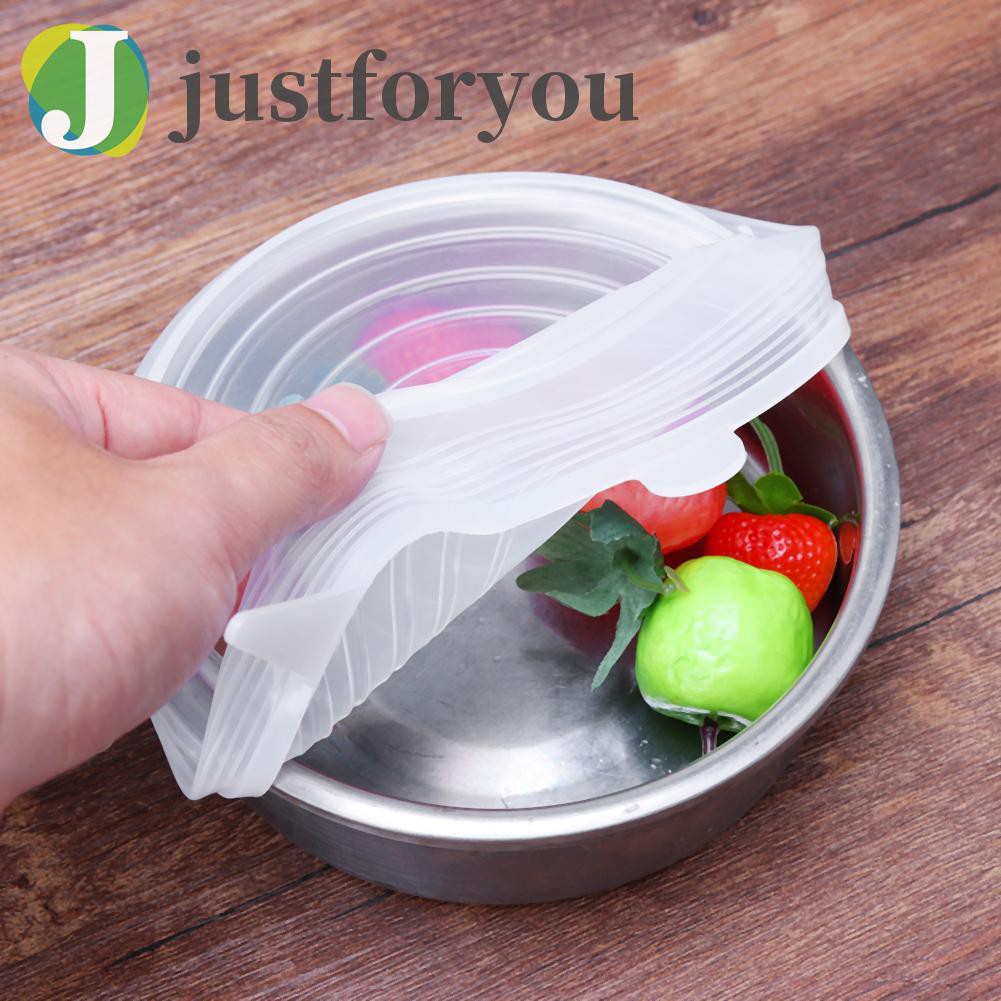 Justforyou2 Heat Resistant Reusable Stretch Silicone Lids Food Wrap Bowl Pot Pan Cover