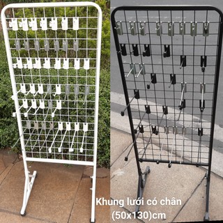 Khung lưới có chân ngang 50 x cao 130 (cm) kèm 20 cài lưới treo phụ kiện