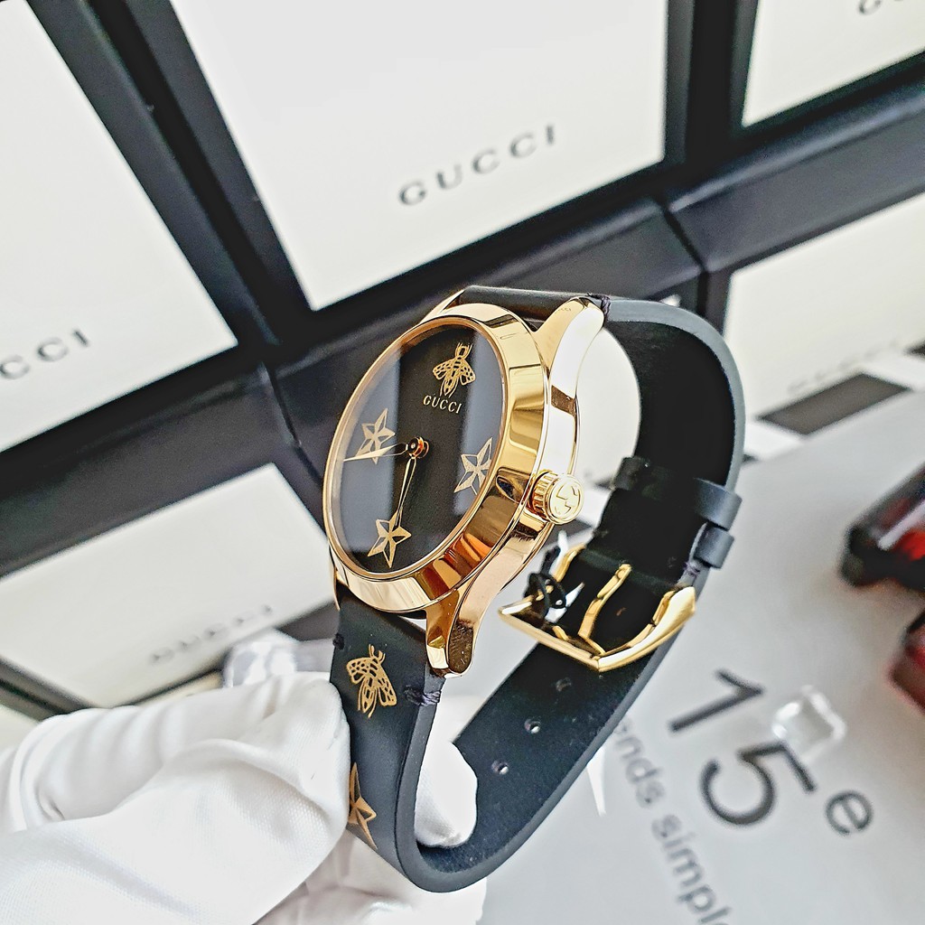 Đồng hồ nữ chính hãng Gucci G-Timeless YA1264055 - Máy Quartz pin Thụy Sĩ - Mặt kính sapphire - Dây da