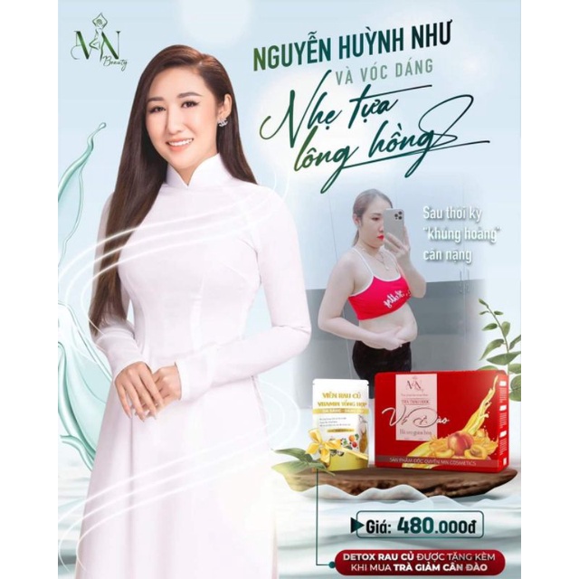 Tặng 1 Gói Detox Rau Củ- Trà Giảm Cân Vị Đào Đông Anh - Trà đào giảm cân MN Beauty Group chính hãng Mỹ Phẩm Đông Anh