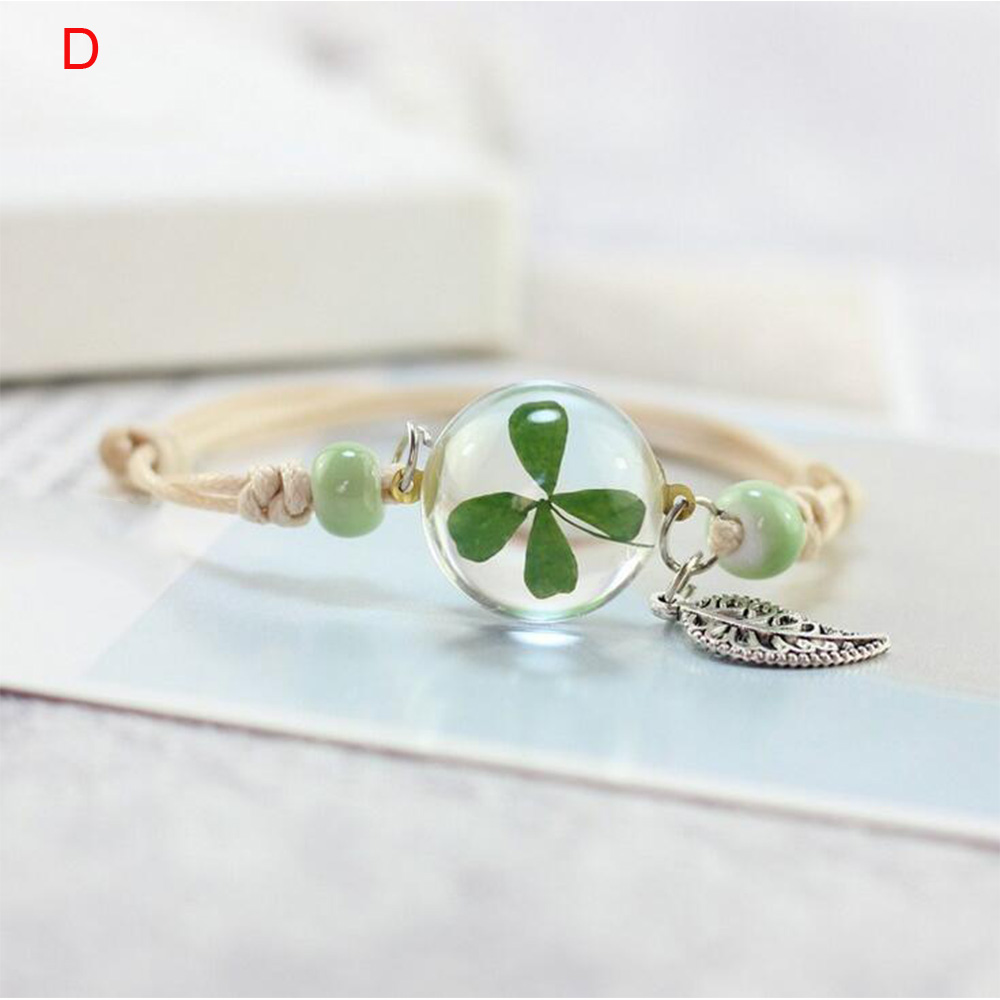 Vòng Tay Nữ Trang Đính Quả Cầu Cỏ Khô Xinh Xắn