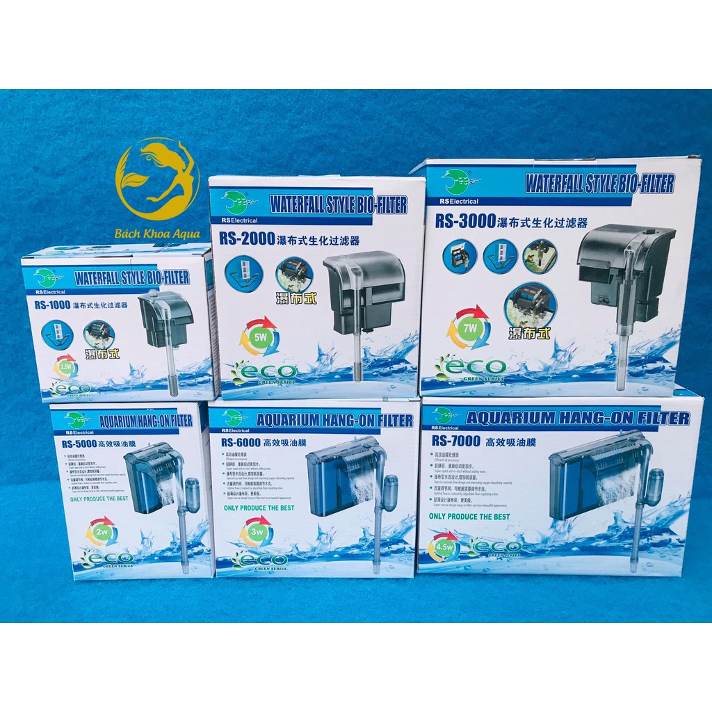 Máy lọc thác RS-5000, RS-6000, RS-7000 dùng cho hồ cá, bể cá cảnh ! máy lọc mini cho bể cá , hồ kính